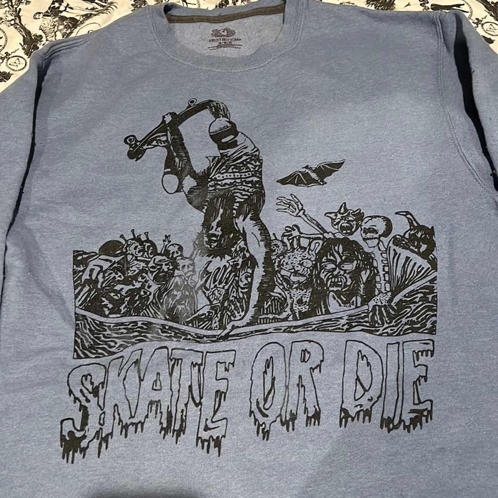 Light Blue Skate or Die Sweatshirt